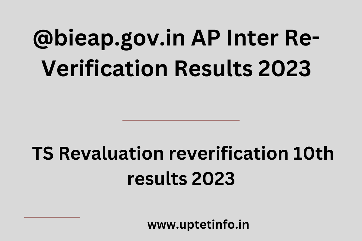 Bieap Gov In AP Inter Re Verification Results 2023 Manabadi Link TS