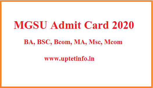 MGSU Mcom Previous & Final Year Admit Card 2020