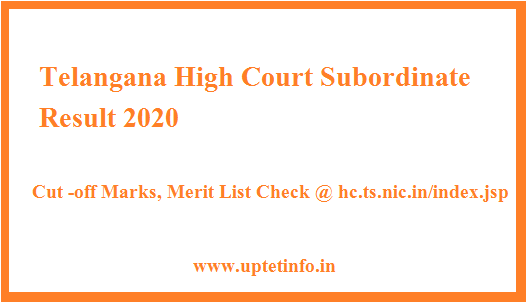 Telangana High Court Subordinate Result 2020