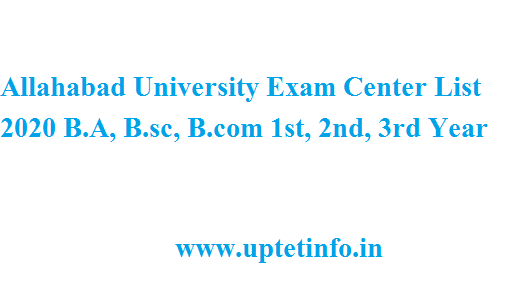 Allahabad University Exam Center List 2020