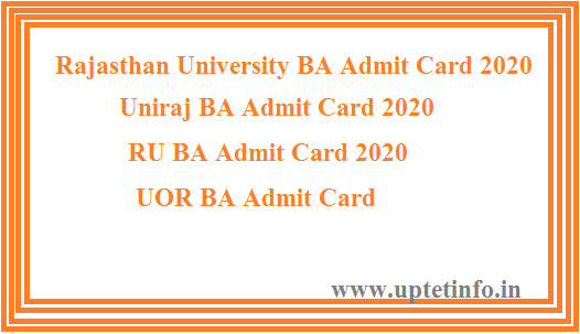 RU BA 1st Year Admit Card 2020