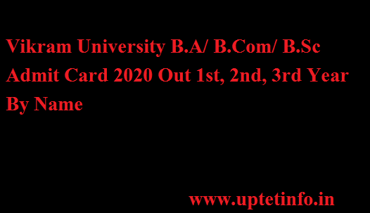 Vikram University Admit Card 2020