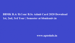 BBMKU B.A/ B.Com/ B.Sc Admit Card 2021