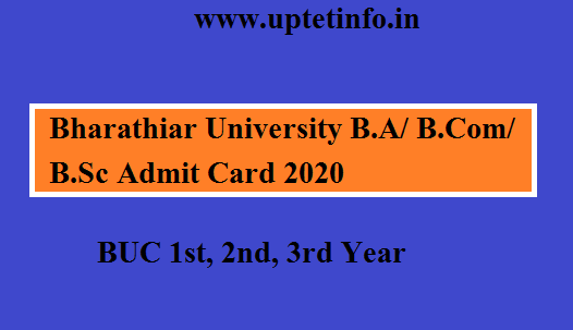 Bharathiar University Admit Card 2020