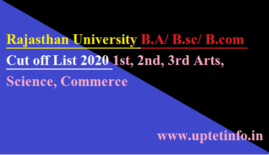 Rajasthan University Cut off List 2020