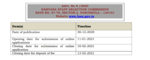 HSSC Police Constable Online Form 2021