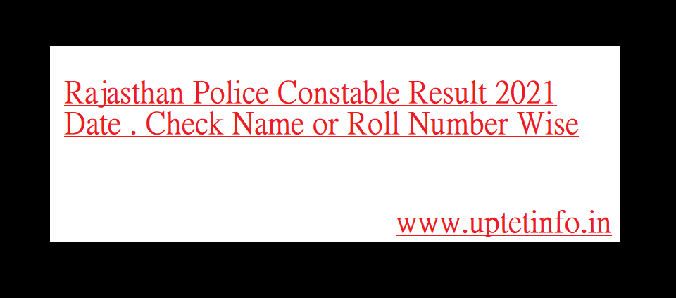 Rajasthan Police Constable Result