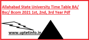 Allahabad State University Time Table 2021