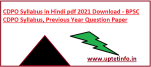 CDPO Syllabus in Hindi pdf 2021