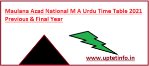 MANUU M A Urdu Time Table 2021