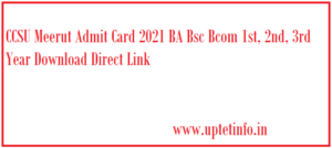 CCSU Meerut Admit Card 2021