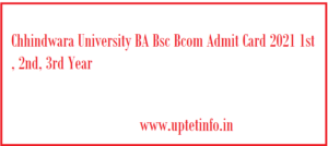 Chhindwara University BA Bsc Bcom Admit Card 2021