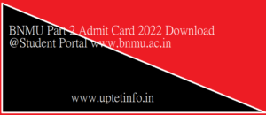 BNMU Part 2 Admit Card 2022