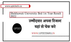 Shekhawati University Bed 1st Year Result 2022