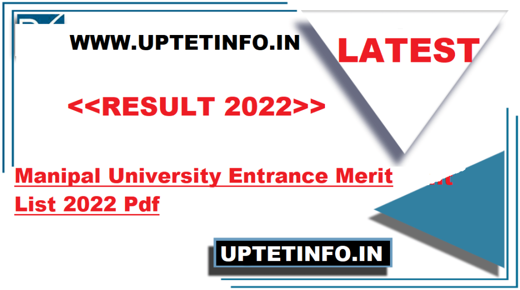 Manipal University Entrance Merit List 2022 Pdf
