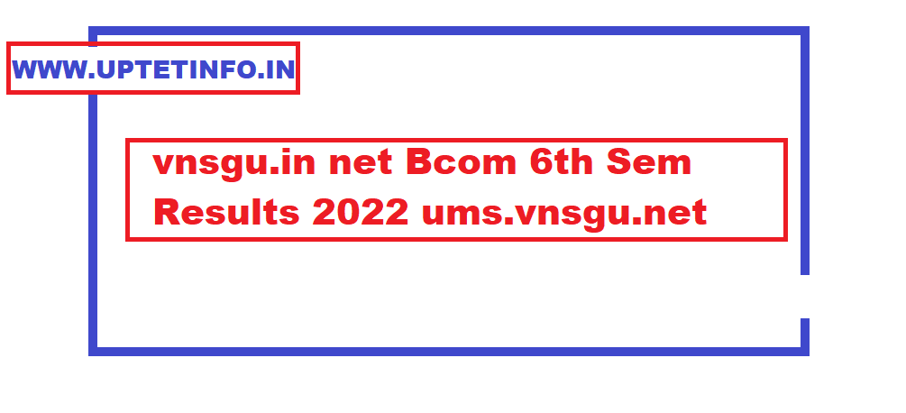 vnsgu.in net Bcom 6th Sem Results 2022
