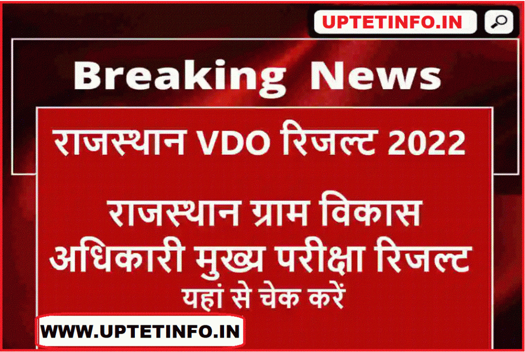 Rajasthan VDO Mains Result 2022 
