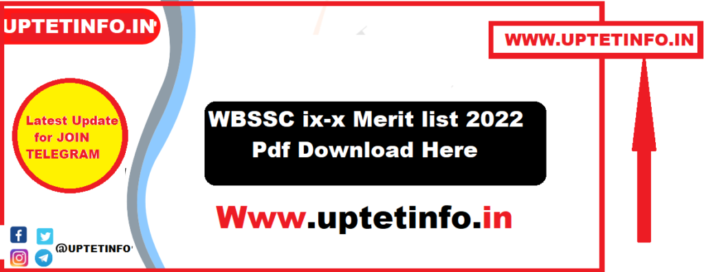 WBSSC ix-x Merit list 2023 Pdf 