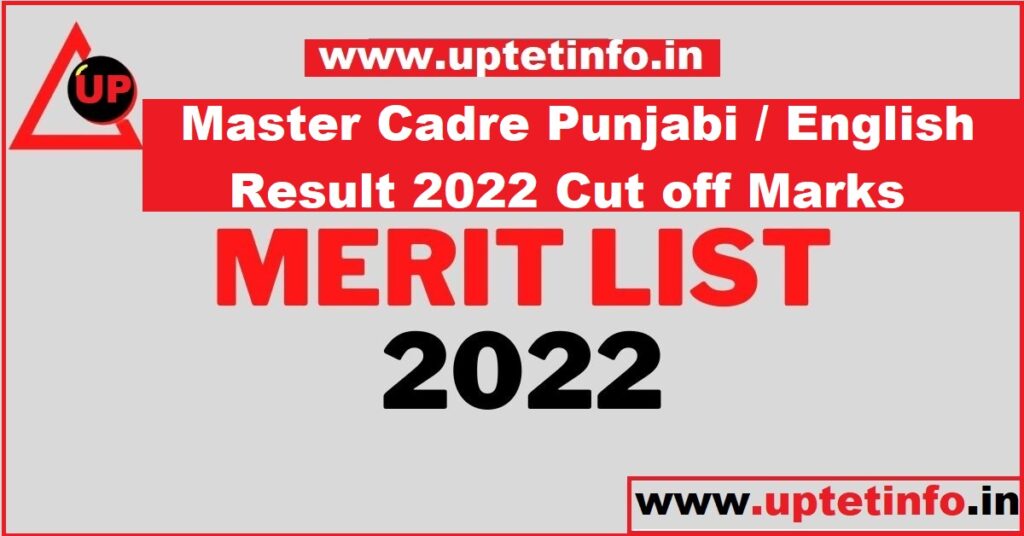 Master Cadre Punjabi English Result 2022 Cut off Marks