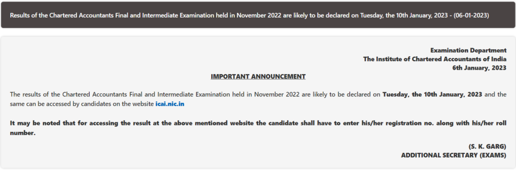 CA IPCC Result 