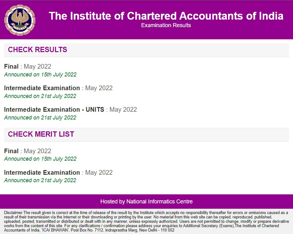 ICAI CA Final, Inter Result Nov 2022