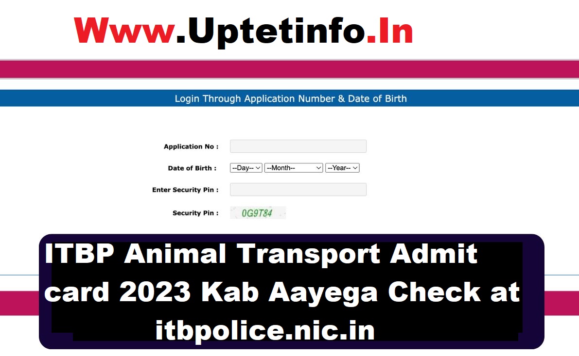 ITBP Animal Transport Admit card 2023 Kab Aayega Check at   - UPTET-INFO