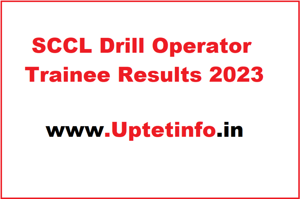 SCCL Drill Operator Trainee Results 2023