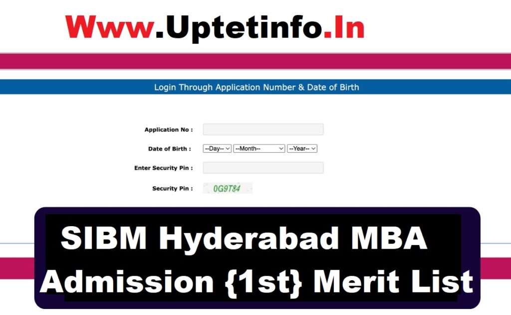 SIBM Hyderabad MBA Admission {1st} Merit List 2023 