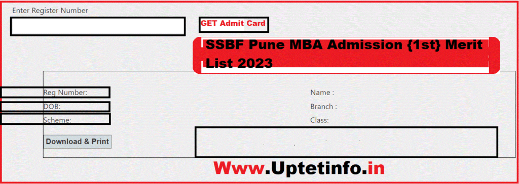 SSBF Pune MBA Admission {1st} Merit List 2023
