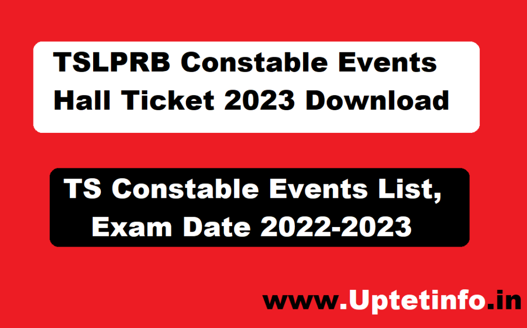 TSLPRB Constable Events Hall Ticket 2024 Download www.tslprb.in TS