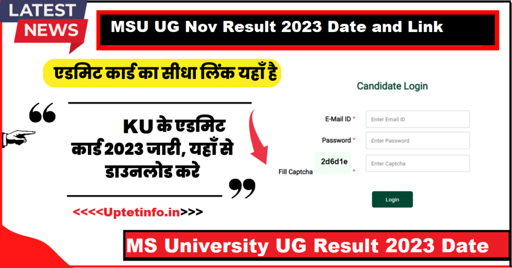 MSU UG Nov Result 2023 Date and Link