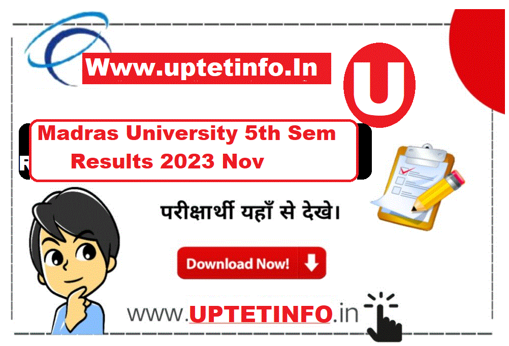 Madras University 5th Sem Results 2023 Nov