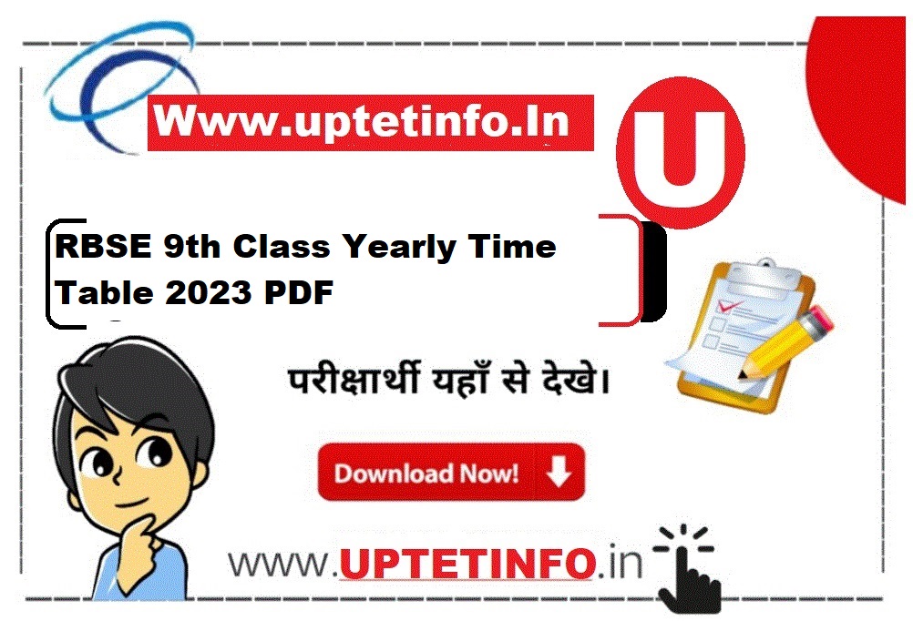 RBSE 9th Class Yearly Time Table 2023 PDF