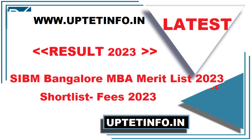 SIBM Bangalore MBA Merit List 2023