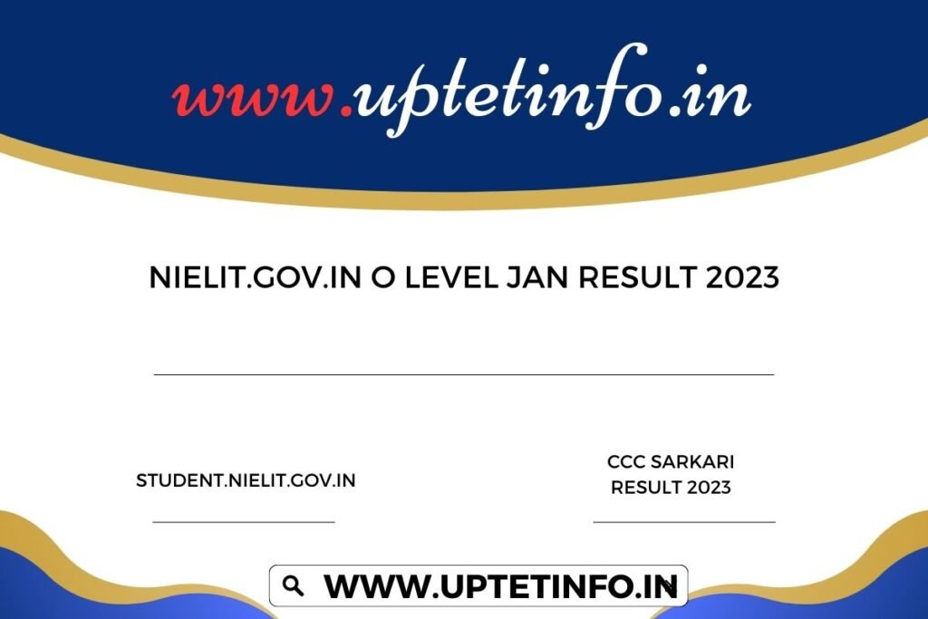 nielit.gov.in O Level Results Jan 2023