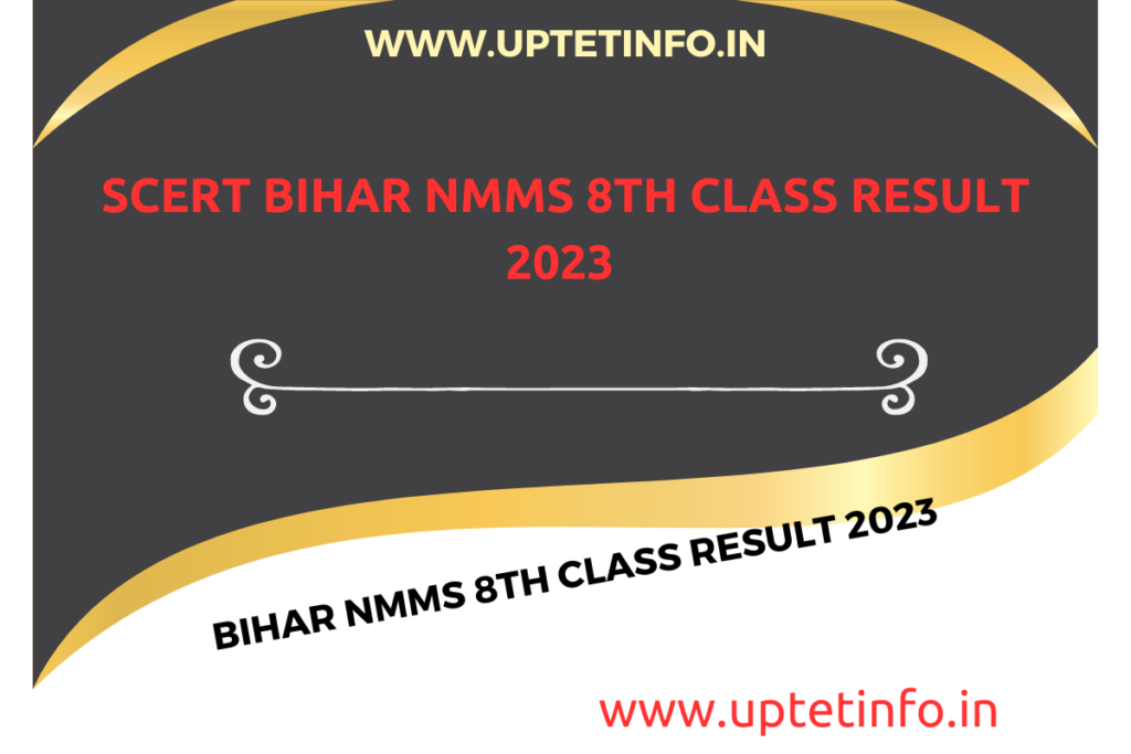 SCERT Bihar NMMS 8th Class Result 2023 