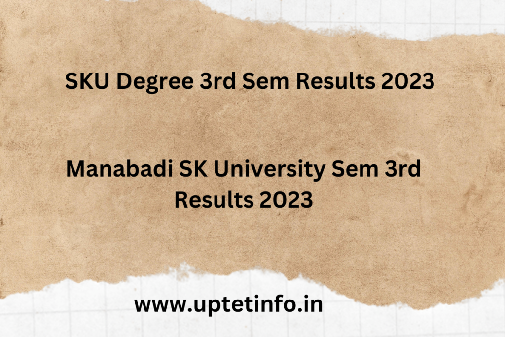SKU Degree 3rd Sem Results 2023 