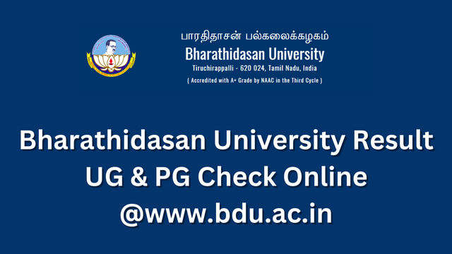 www.bharathidasanuniversity.com UG Results 2023