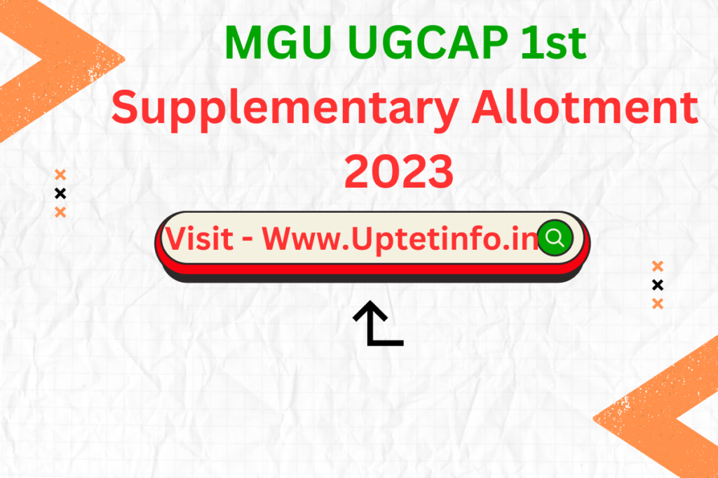 MGU UGCAP 1st Supplementary Allotment 2023