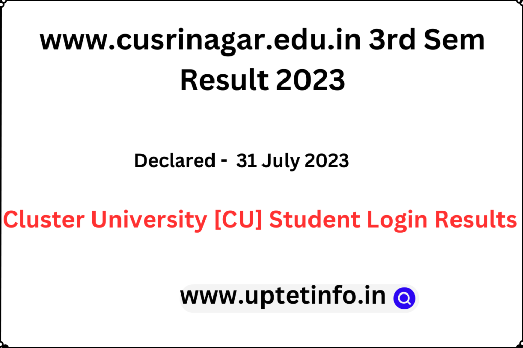 www.cusrinagar.edu.in 3rd Sem Result 2023