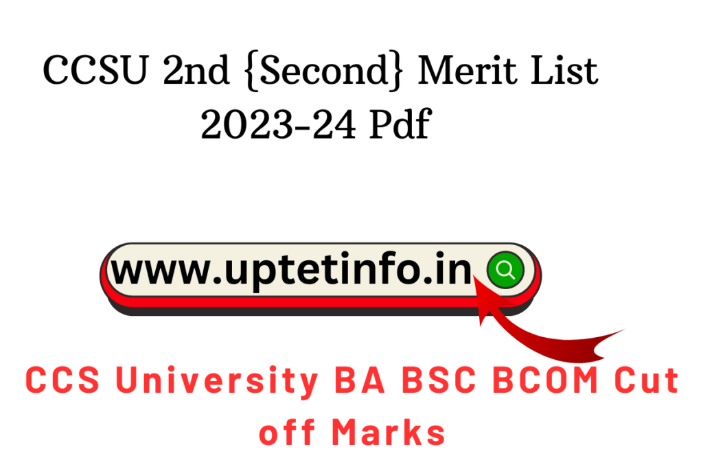 CCSU 2nd {Second} Merit List 2023-24 Pdf 