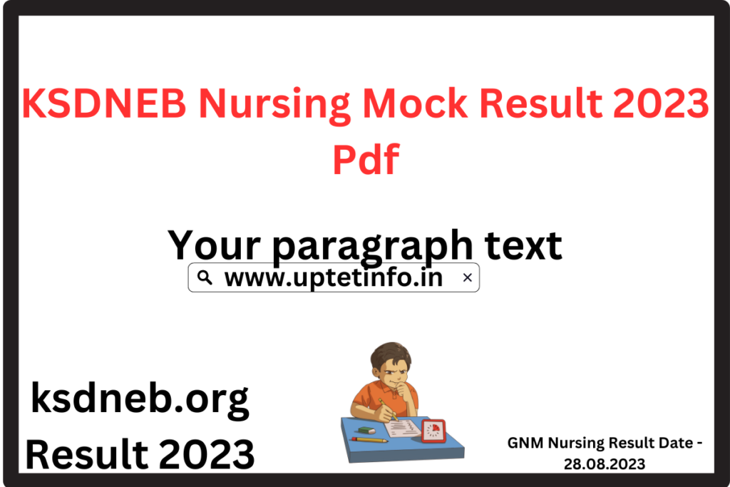 Ksdneb Nursing Mock Result 2023 Pdf Karnataka 1st 2nd Year Nursing Mock Result 2023 Date 0528