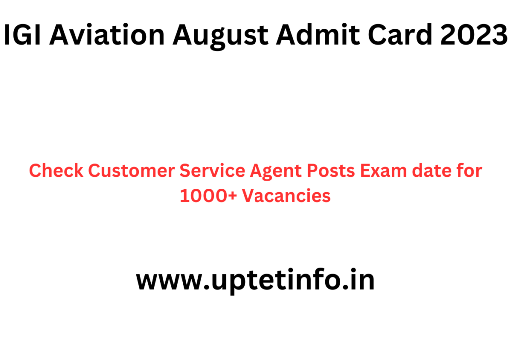 IGI Aviation August Admit Card 2023