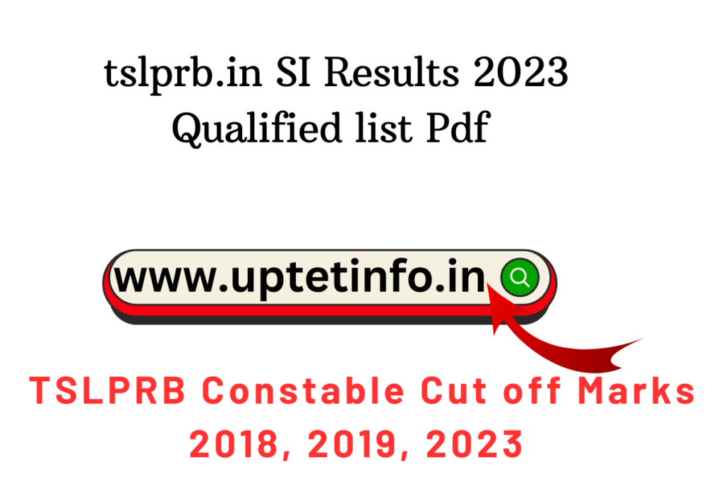  tslprb.in SI Results 2023 Qualified list Pdf