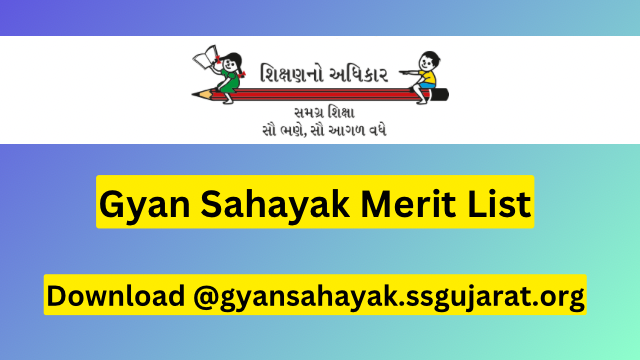 Gyan Sahayak SSA Merit List 2023