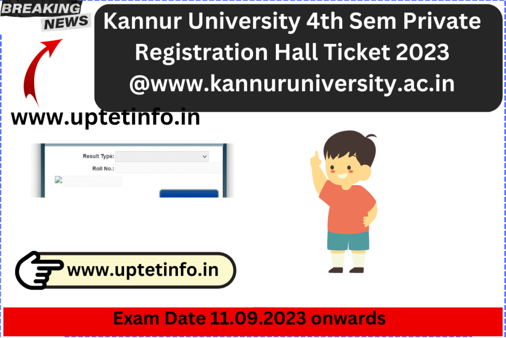 Kannur University 4th Sem Private Registration Hall Ticket 2023