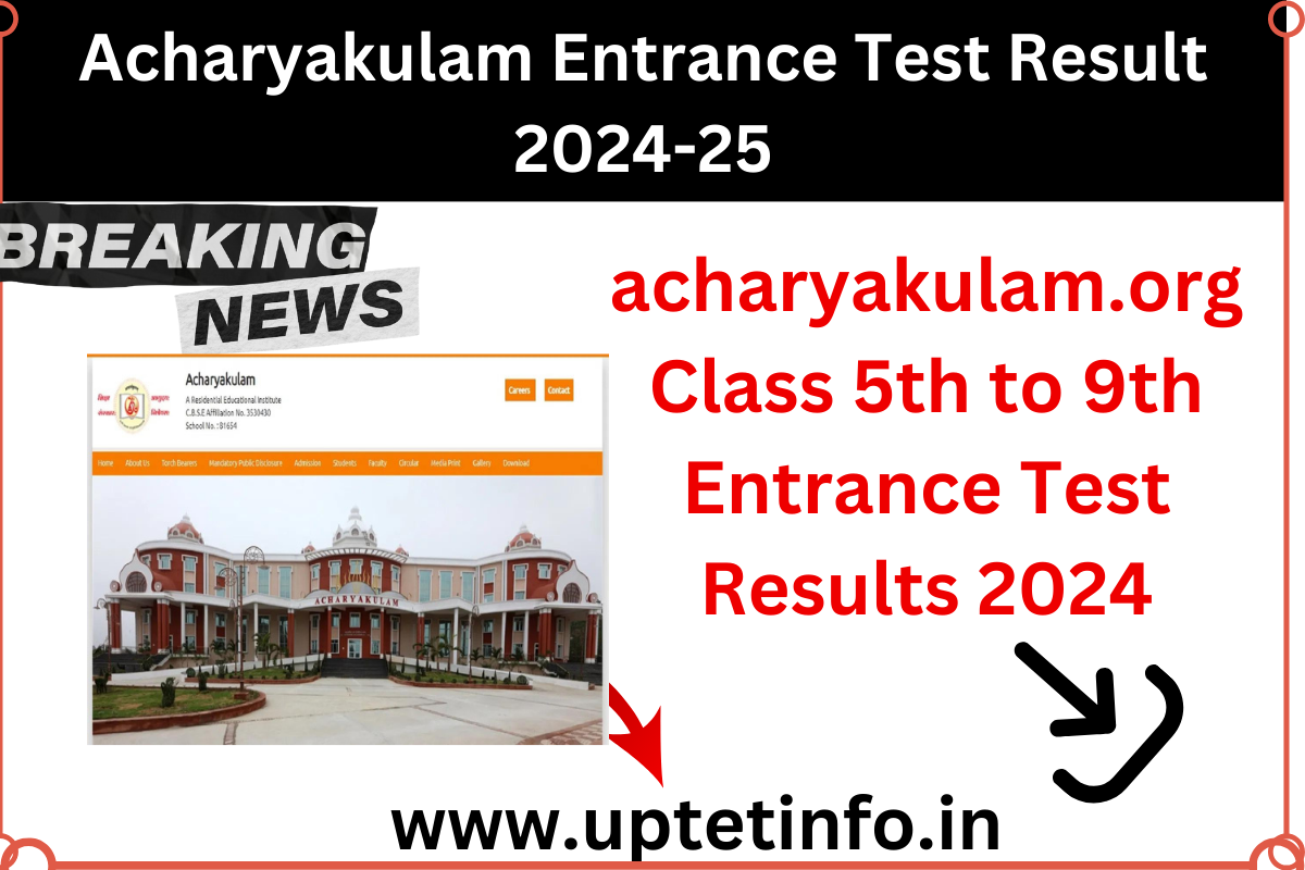 Acharyakulam Entrance Test Result 2024-25