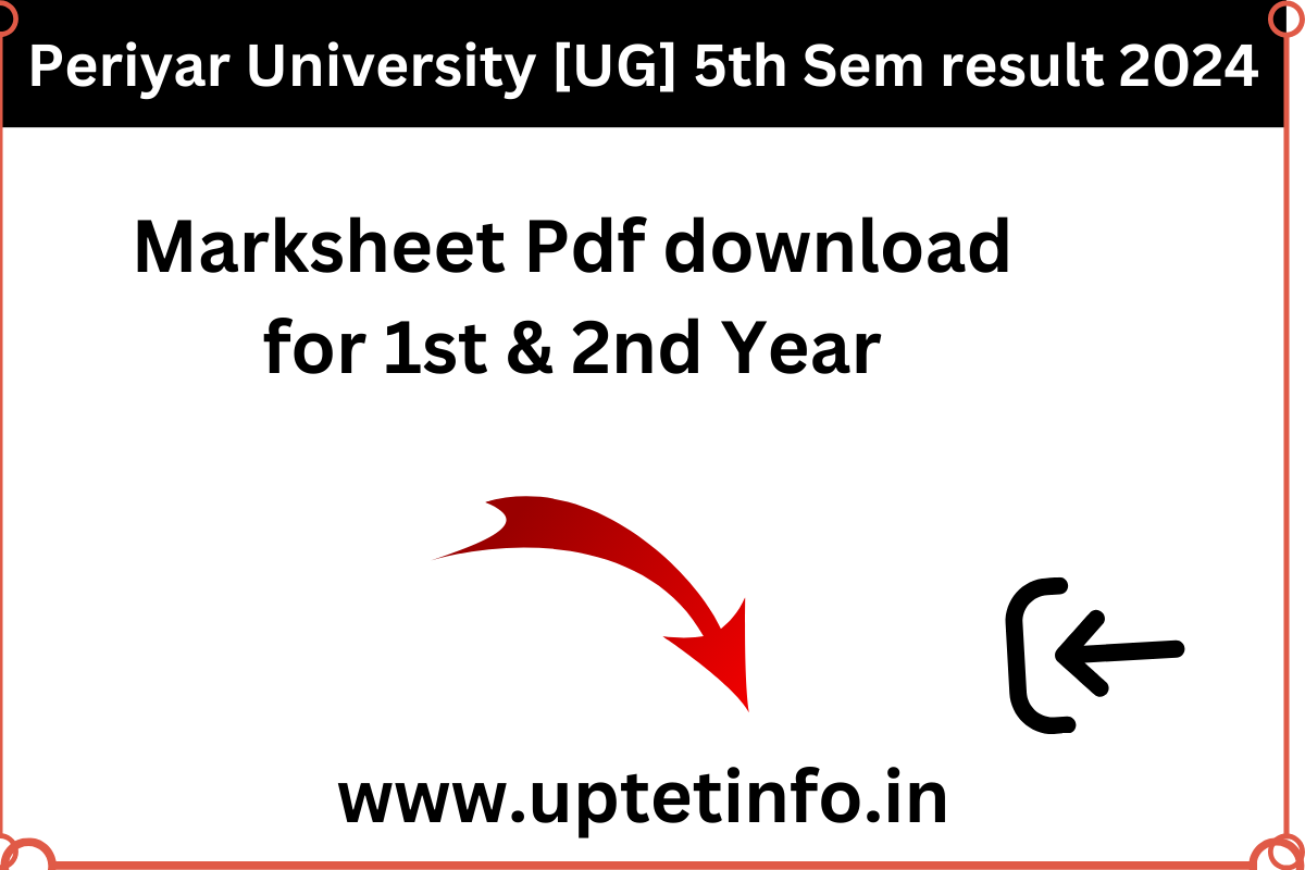 Periyar University [UG] 5th Sem result 2024