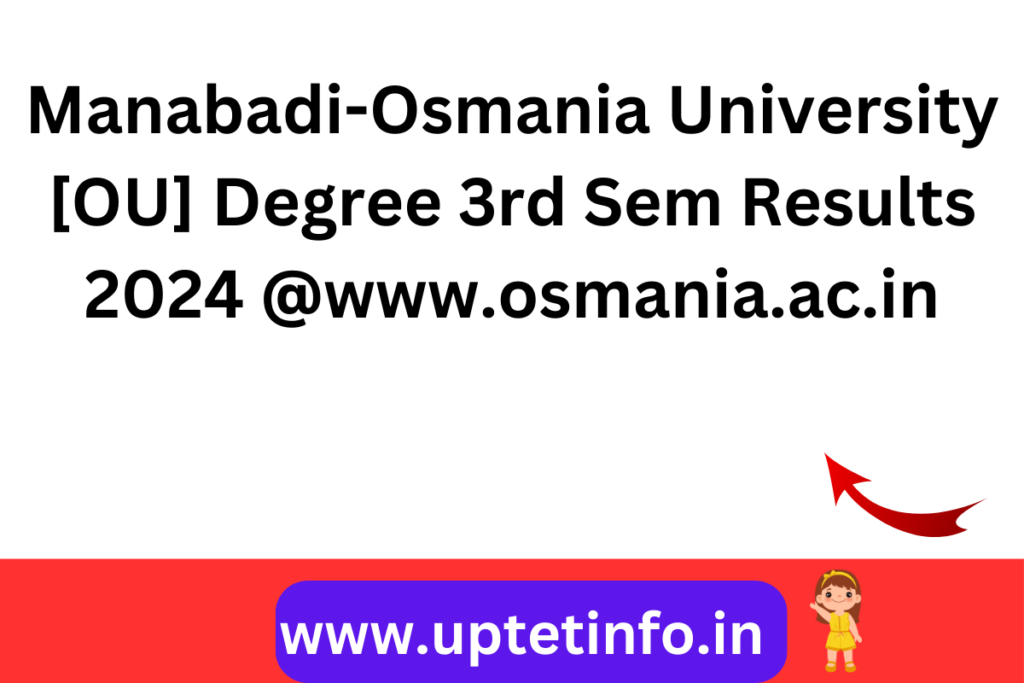 Osmania University [OU] Degree 3rd Sem Results 2024