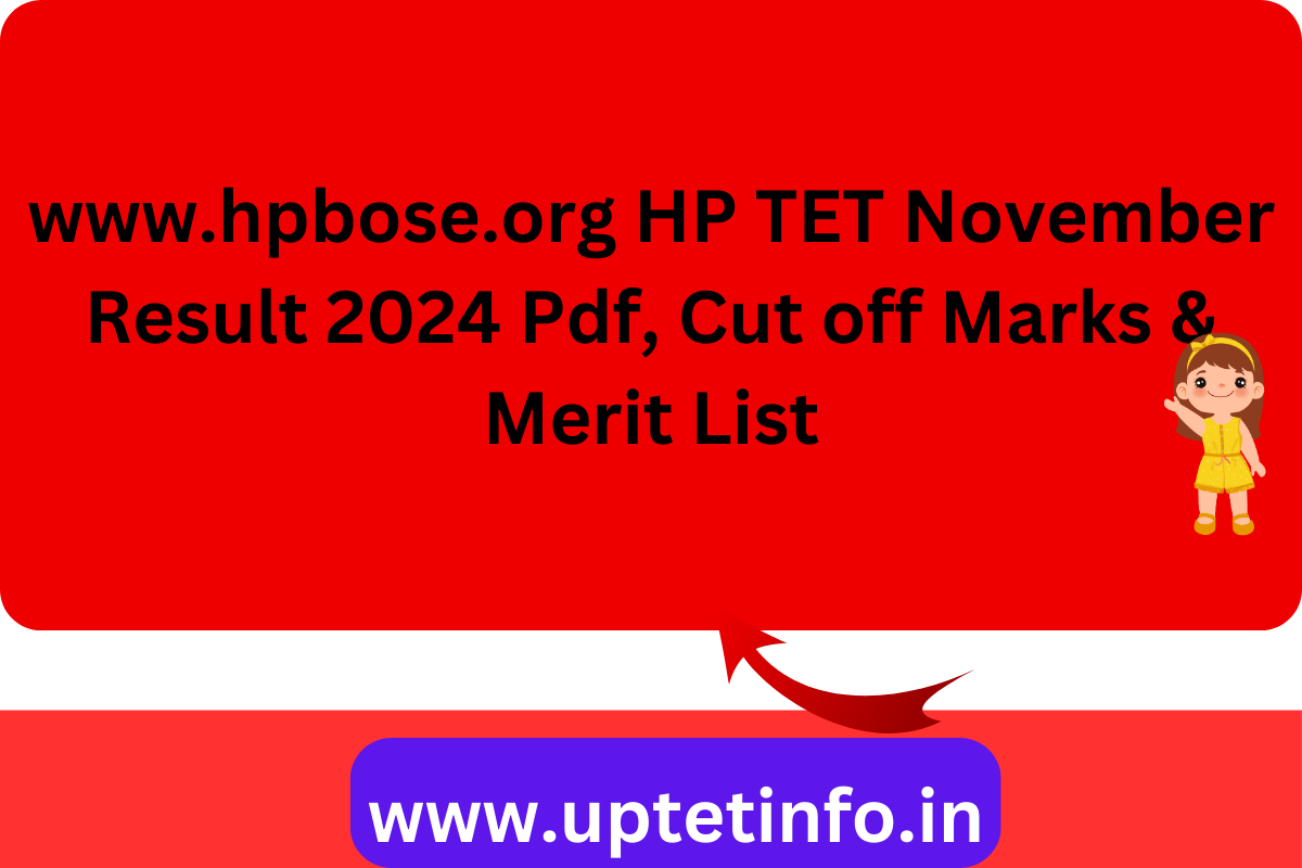 www.hpbose.org HP TET November Result 2024 Pdf